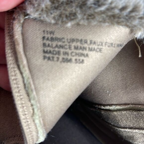 Lane Bryant Taupe Faux Leather Fur Trim Wedge Ankle Booties Sz 11 WIDE W… - Picture 6 of 7